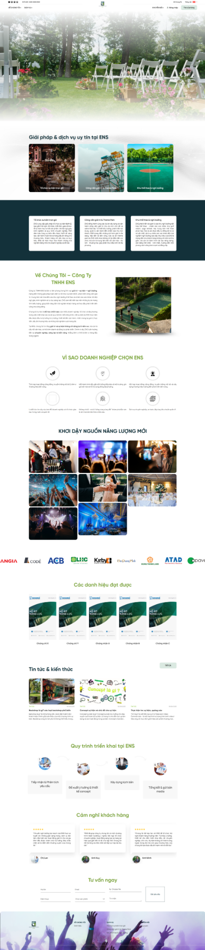 Website cho công ty sự kiện & giải trí HOF-ENS